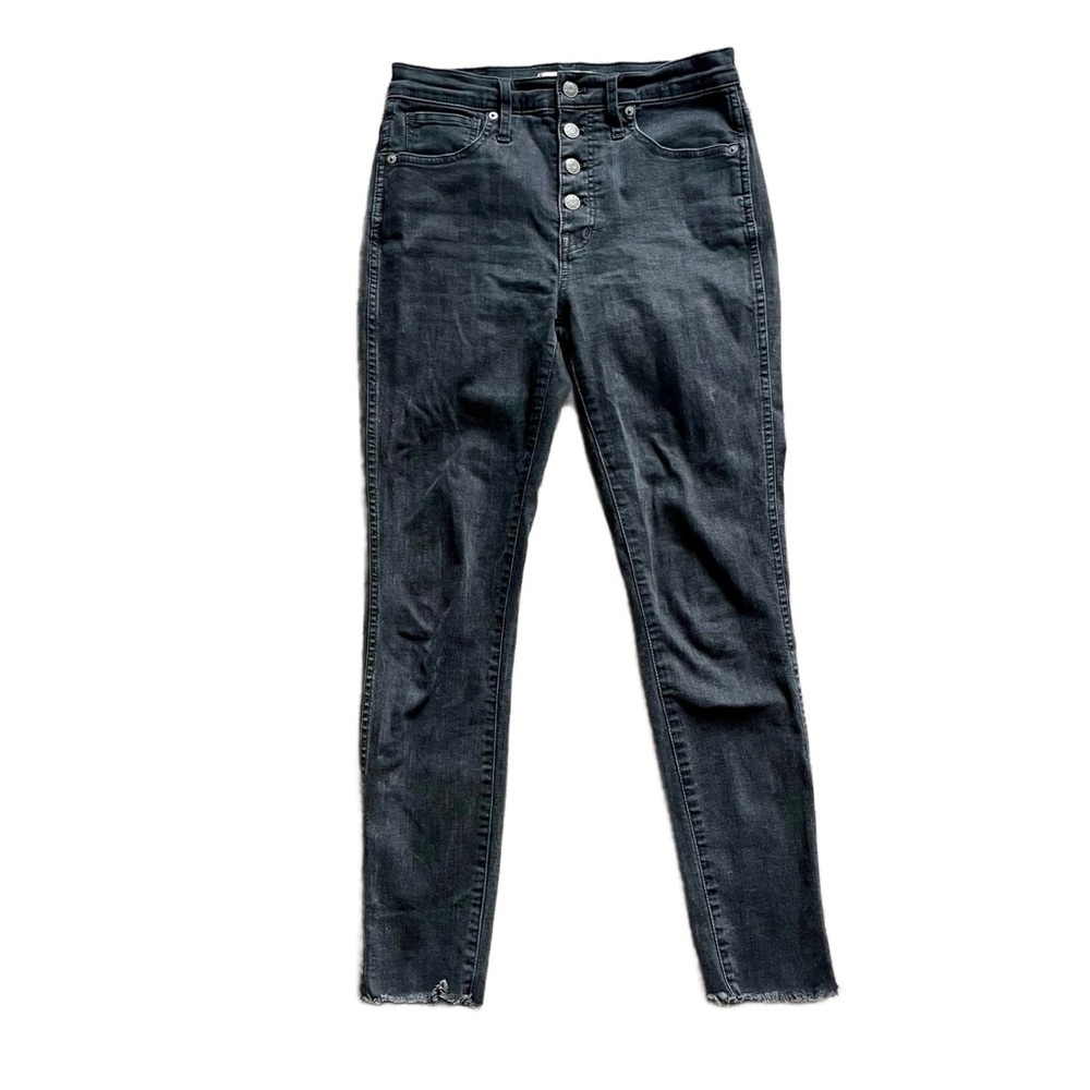 Madewell Indie Grunge 10” High Rise Skinny Black Denim Jeans Size 27